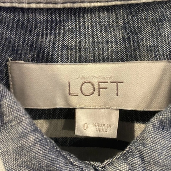 ANN TAYLOR LOFT Striped‎ Sleeveless Tuni Shirt Dress Womens Size 0 (708) - Picture 3 of 3